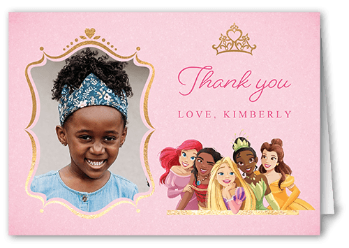 Disney Princess Birthday Thank You Card