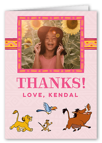Disney The Lion King Celebration Thank You Card, Purple, 3x5, Matte, Folded Smooth Cardstock