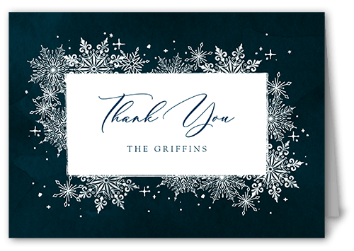 Snowflake Bash Thank You Card, Blue, 3x5, Matte, Folded Smooth Cardstock