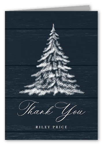 Tree Glow Thank You Card, Blue, 3x5, Matte, Folded Smooth Cardstock