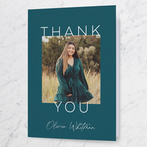 Daring Color Thank You Card, Blue, 3x5, Matte, Folded Smooth Cardstock