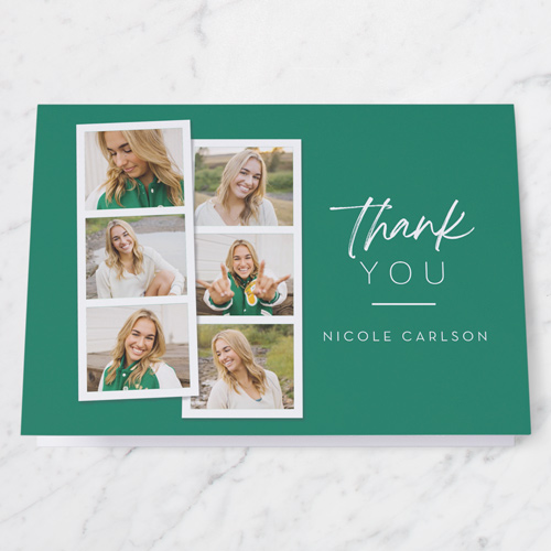 Snapshot Stack Thank You Card, Green, 3x5, Matte, Folded Smooth Cardstock