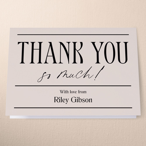 Destination Details Thank You Card, Beige, 3x5, Matte, Folded Smooth Cardstock, Cream