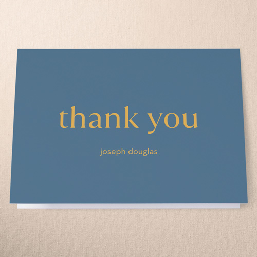Gather The Guys Thank You Card, Blue, 3x5, Write Your Own Greeting, Matte, Folded Smooth Cardstock, Blue