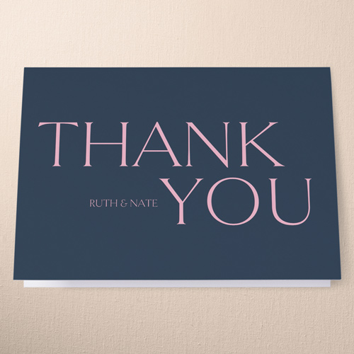 Party Crew Thank You Card, Blue, 3x5, Write Your Own Greeting, Matte, Folded Smooth Cardstock, Blue