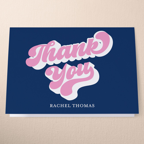 Bold Bliss Thank You Card, Pink, 3x5, Matte, Folded Smooth Cardstock