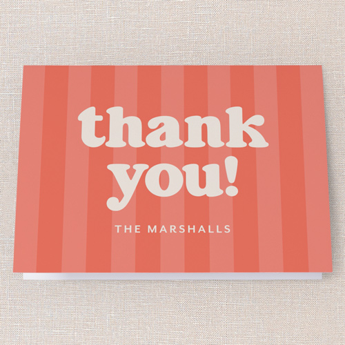 Festive Feature Thank You Card, Red, 3x5, Matte, Folded Smooth Cardstock