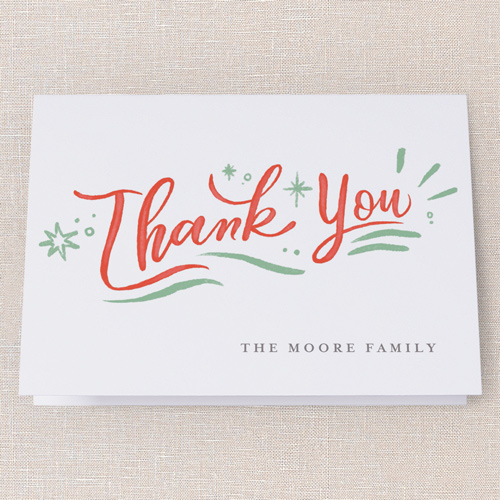 Merriest Mingle Thank You Card, White, 3x5, Matte, Folded Smooth Cardstock