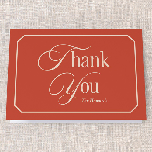 Timeless Traditions Thank You Card, Red, 3x5, Matte, Folded Smooth Cardstock, Red