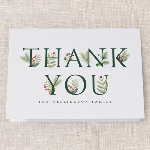 Elegant Gathering Thank You Card, Beige, 3x5, Matte, Folded Smooth Cardstock, Beige