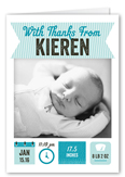 iconic welcome boy thank you card 3x5 folded
