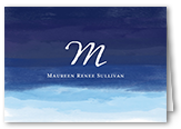 ombre monogram thank you card 3x5 folded