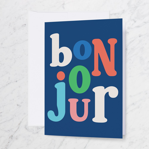 Bonjour 3x5 Folded Card by Hello, Kelle | Shutterfly