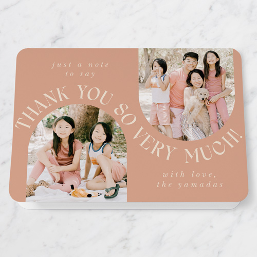 Double Arched Thank You Card, Orange, 5x7 Folded, Matte, Folded Smooth Cardstock, Rounded, Sunset