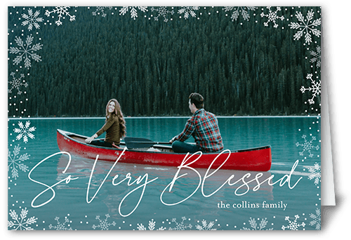 Gently Frosted Frame Holiday Card, White, 5x7 Folded, Religious, Matte, Folded Smooth Cardstock, Square, White