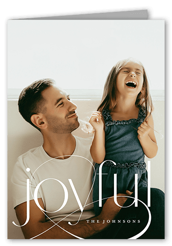 Elegant Swirl Holiday Card, White, 5x7 Folded, Holiday, Matte, Folded Smooth Cardstock, Square, White