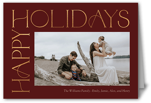 Side Serifs Holiday Card, Red, 5x7 Folded, Holiday, Matte, Folded Smooth Cardstock, Square, Velvet