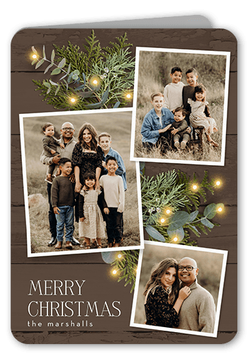 Festive Photos Holiday Card, Brown, 5x7 Folded, Write Your Own, Matte, Folded Smooth Cardstock, Rounded