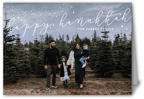 Contemporary Snowflake Holiday Card, White, 5x7 Folded, Hanukkah, Matte, Folded Smooth Cardstock, Square