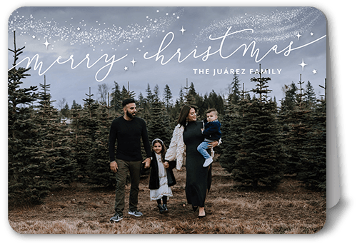 Contemporary Snowflake Holiday Card, White, 5x7 Folded, Christmas, Matte, Folded Smooth Cardstock, Rounded