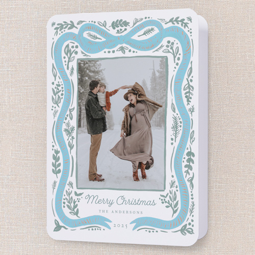 Blue Photo Christmas Card