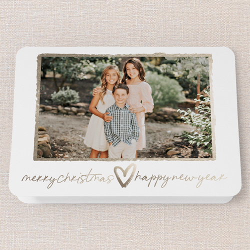 Radiant Revelry Holiday Card, White, 5x7 Folded, Christmas, Matte, Folded Smooth Cardstock, Rounded, White