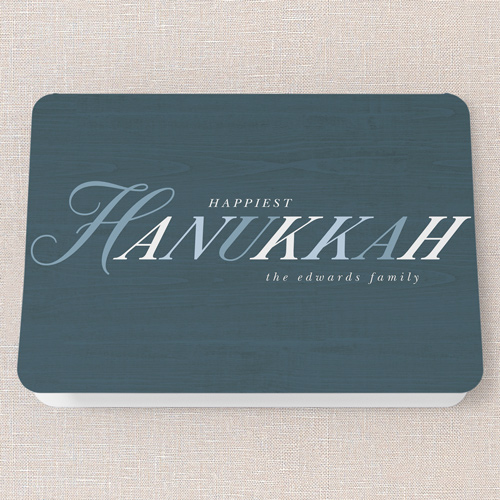 Festive Tradition Holiday Card, White, 5x7 Folded, Hanukkah, Pearl Shimmer Cardstock, Rounded, White