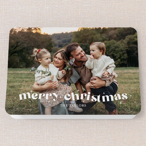 Merry Charm Holiday Card, White, 5x7 Folded, Christmas, Matte, Folded Smooth Cardstock, Rounded