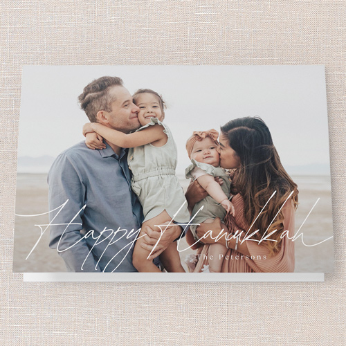 Proud Penmanship Holiday Card, White, 5x7 Folded, Hanukkah, Matte, Folded Smooth Cardstock, Square, White