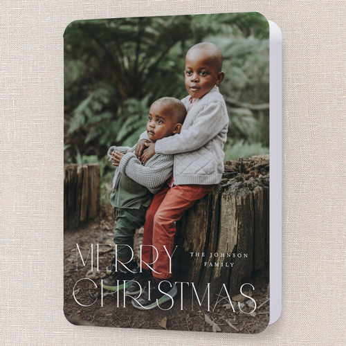 Classic Holiday Elegance Holiday Card, White, 5x7 Folded, Christmas, Pearl Shimmer Cardstock, Rounded, White