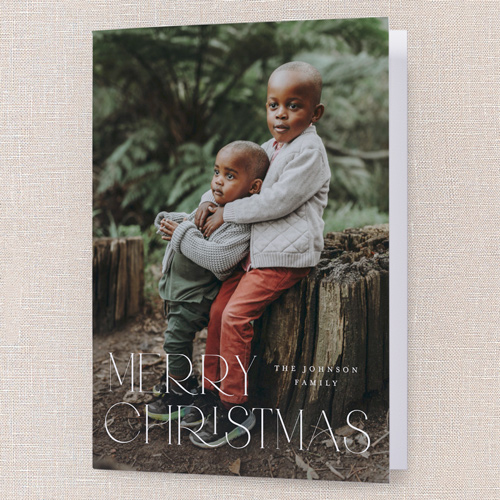 Classic Holiday Elegance Holiday Card, White, 5x7 Folded, Christmas, Pearl Shimmer Cardstock, Square, White