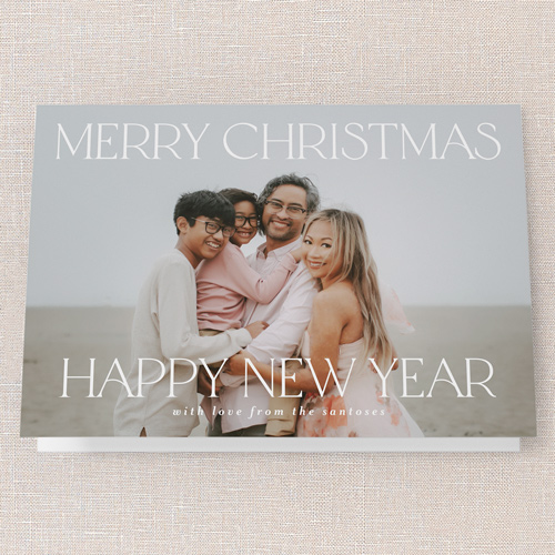 Timeless Seasonal Tidings Holiday Card, White, 5x7 Folded, Christmas, Pearl Shimmer Cardstock, Square, White