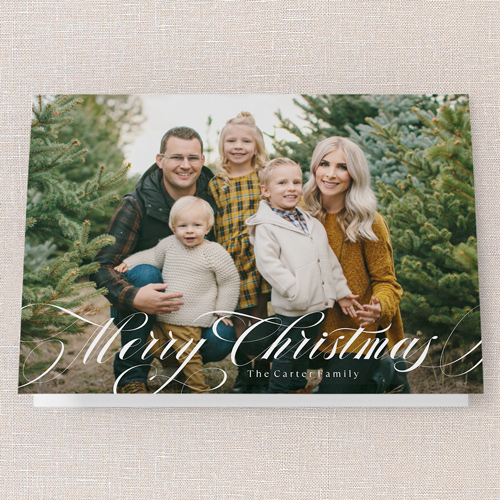 Swirling Sentiments Holiday Card, White, 5x7 Folded, Christmas, Matte, Folded Smooth Cardstock, Square, White
