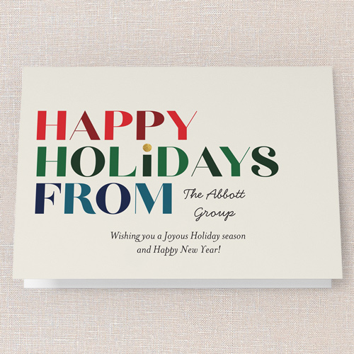 Dashing Greeting Holiday Card, Beige, 5x7 Folded, Holiday, Pearl Shimmer Cardstock, Square, Cream