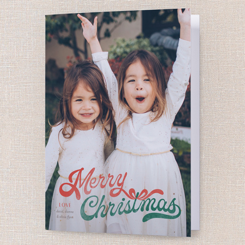 Looped Sentiment Holiday Card, Red, 5x7 Folded, Christmas, Matte, Folded Smooth Cardstock, Square, Radish