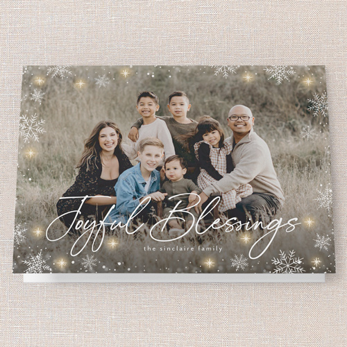 Snowflake Glow Holiday Card, White, 5x7 Folded, Religious, Pearl Shimmer Cardstock, Square, White