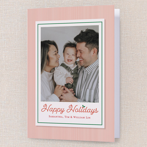 Candy Bands Holiday Card, Red, 5x7 Folded, Holiday, Matte, Folded Smooth Cardstock, Square, Tomato