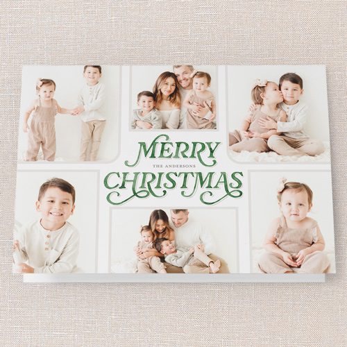 Painted Penmanship Holiday Card, Green, 5x7 Folded, Christmas, Matte, Folded Smooth Cardstock, Square, Forest