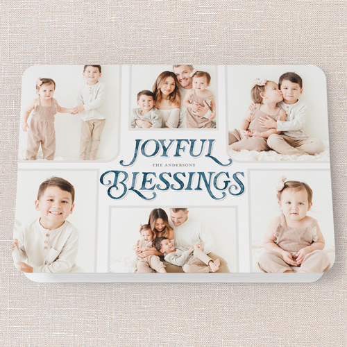 Painted Penmanship Holiday Card, Blue, 5x7 Folded, Religious, Matte, Folded Smooth Cardstock, Rounded, Nautical