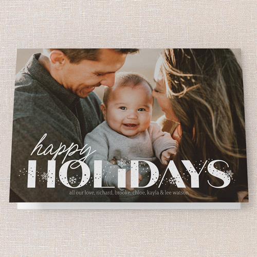 Snowflake Overlay Holiday Card, White, 5x7 Folded, Holiday, Matte, Folded Smooth Cardstock, Square, White