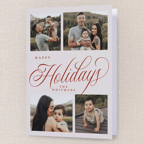 Modern Year Holiday Card, Red, 5x7 Folded, Holiday, Pearl Shimmer Cardstock, Square, Red