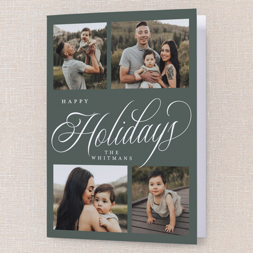 Modern Year Holiday Card, Green, 5x7 Folded, Holiday, Pearl Shimmer Cardstock, Square, Rosemary