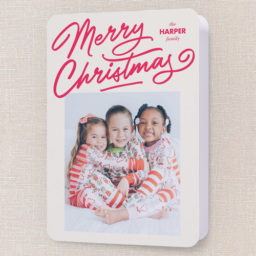 Joyful Wishes Holiday Card, Beige, 5x7 Folded, Christmas, Matte, Folded Smooth Cardstock, Rounded, Cream