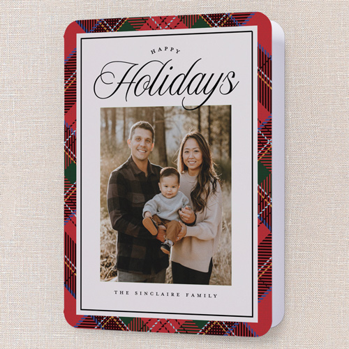 Heritage Border Holiday Card, Red, 5x7 Folded, Holiday, Matte, Folded Smooth Cardstock, Rounded, Tomato