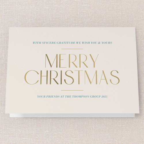 Celebrating Gratitude Holiday Card, Beige, 5x7 Folded, Christmas, Matte, Folded Smooth Cardstock, Square, Cream