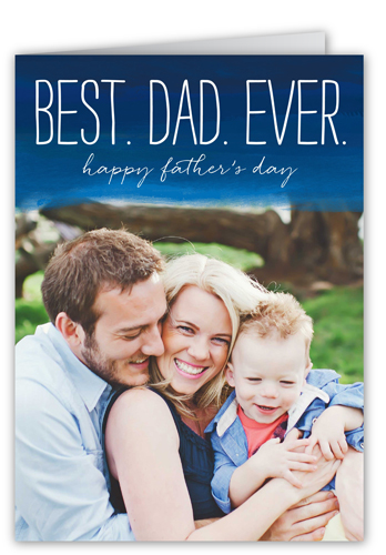 Best Dad Ever Father's Day Card, Blue, Pearl Shimmer Cardstock, Square