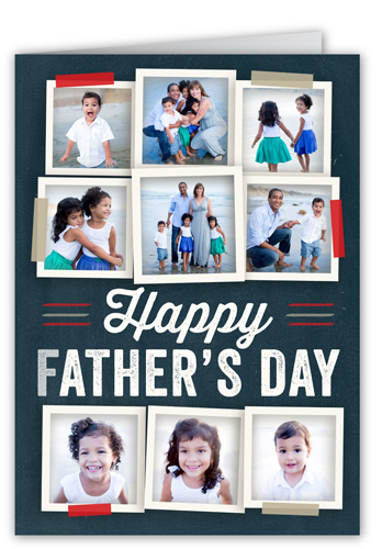 Tastefully Taped Father's Day Card, Black, Matte, Folded Smooth Cardstock, Square