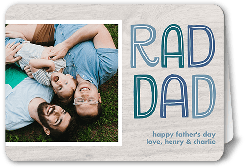 Rad Dad Outline Father's Day Card, White, 5x7 Folded, Matte, Folded Smooth Cardstock, Rounded