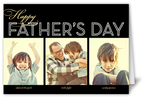 Dad Collage Noir Father's Day Card, Black, Matte, Folded Smooth Cardstock, Square