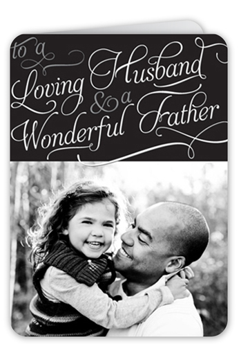 Sentimental Moment Father's Day Card, Black, White, Pearl Shimmer Cardstock, Rounded